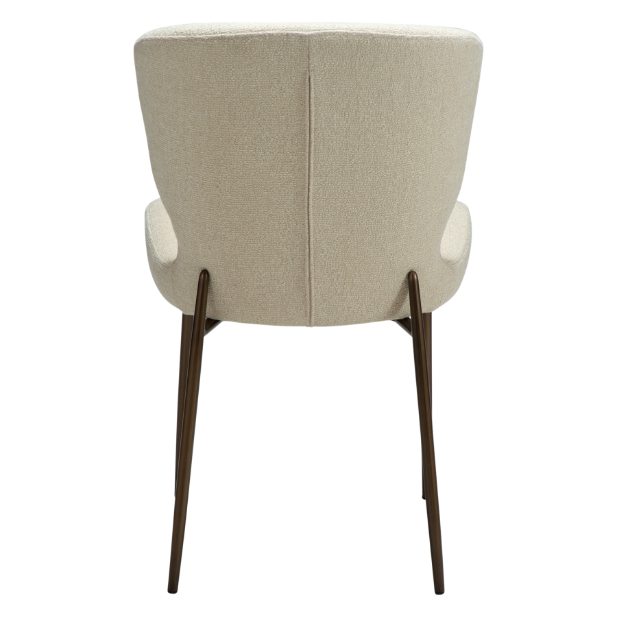 DANFORM Glory spisebordsstol - matteret mandel boucléstof m. glimmer og antik messing stl