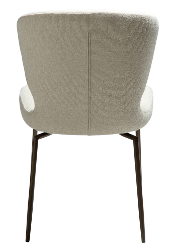 DAN-FORM GLORY Stol Frostet mandel bouclé stof m. shimmer & antikke messing drejelige ben