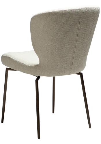 DAN-FORM GLORY Stol Frostet mandel bouclé stof m. shimmer & antikke messing drejelige ben