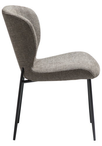 DAN-FORM GLORY Stol Major brun bouclé stof med sorte metalben