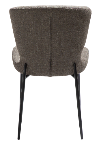 DAN-FORM GLORY Stol Major brun bouclé stof med sorte metalben