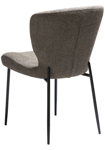 DAN-FORM GLORY Stol Major brun bouclé stof med sorte metalben