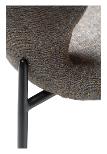 DAN-FORM GLORY Stol Major brun bouclé stof med sorte metalben