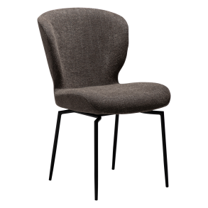 DAN-FORM GLORY Stol Major brun bouclé stof med sorte drejelige ben