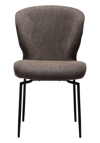 DAN-FORM GLORY Stol Major brun bouclé stof med sorte drejelige ben