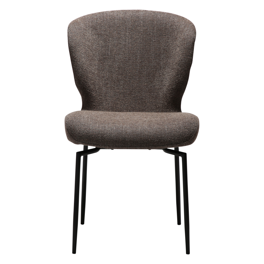 DAN-FORM GLORY Stol Major brun bouclé stof med sorte drejelige ben