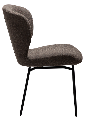 DAN-FORM GLORY Stol Major brun bouclé stof med sorte drejelige ben