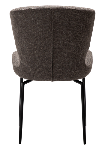 DAN-FORM GLORY Stol Major brun bouclé stof med sorte drejelige ben