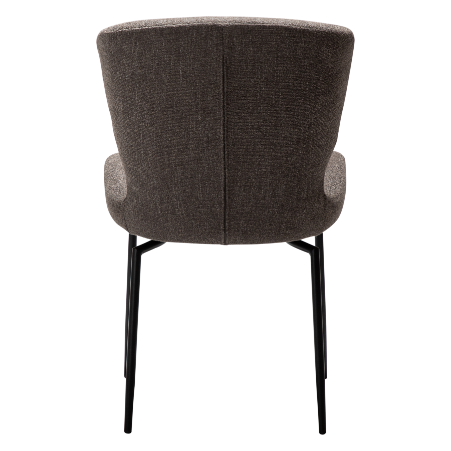 DAN-FORM GLORY Stol Major brun bouclé stof med sorte drejelige ben