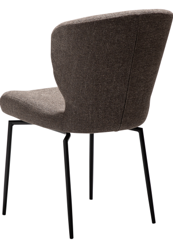 DAN-FORM GLORY Stol Major brun bouclé stof med sorte drejelige ben