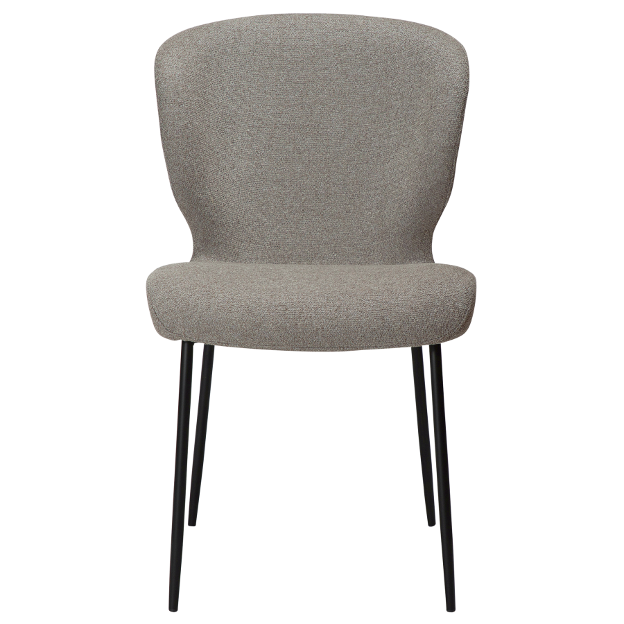 DAN-FORM GLORY Stol Pebble earth bouclé stof m. sorte metal ben