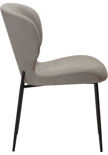 DAN-FORM GLORY Stol Pebble earth bouclé stof m. sorte metal ben