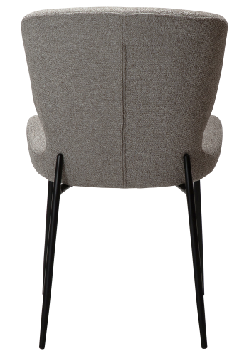 DAN-FORM GLORY Stol Pebble earth bouclé stof m. sorte metal ben