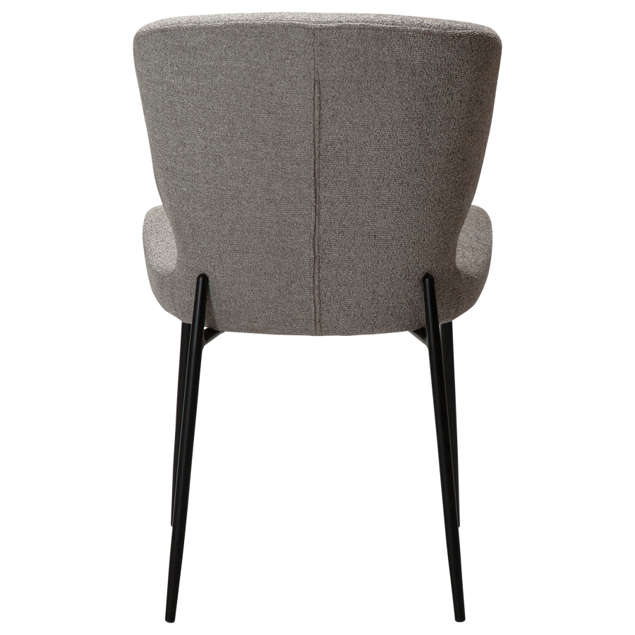 DAN-FORM GLORY Stol Pebble earth bouclé stof m. sorte metal ben