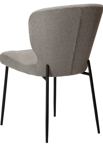DAN-FORM GLORY Stol Pebble earth bouclé stof m. sorte metal ben