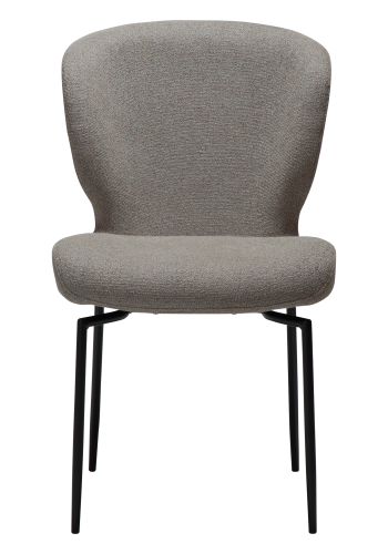 DAN-FORM GLORY Stol Pebble earth bouclé stof med sorte drejelige ben
