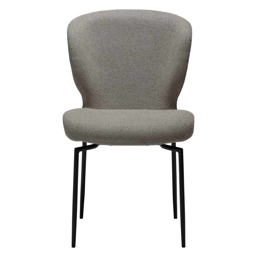 DAN-FORM GLORY Stol Pebble earth bouclé stof med sorte drejelige ben