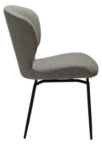 DAN-FORM GLORY Stol Pebble earth bouclé stof med sorte drejelige ben