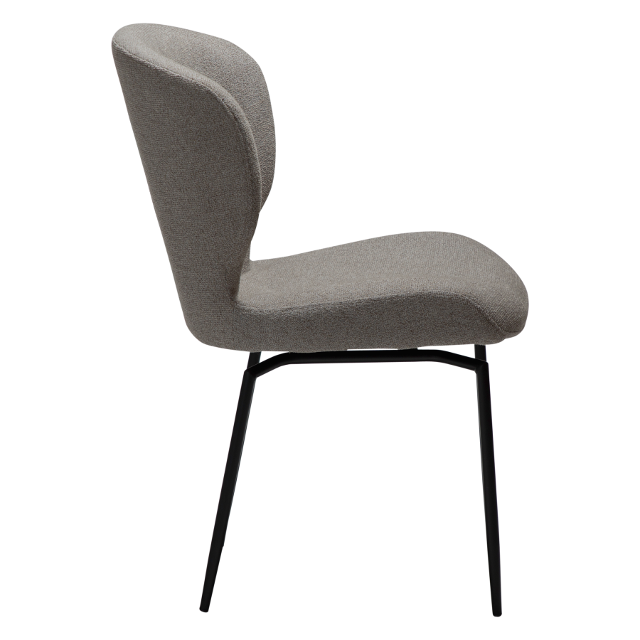 DAN-FORM GLORY Stol Pebble earth bouclé stof med sorte drejelige ben