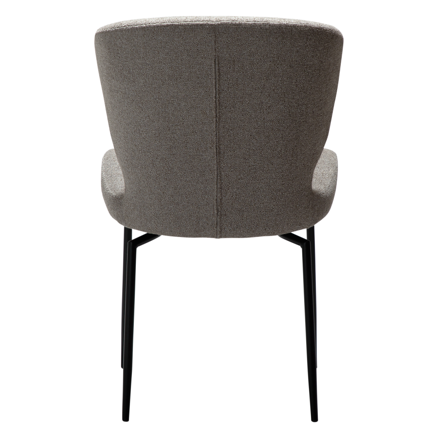 DAN-FORM GLORY Stol Pebble earth bouclé stof med sorte drejelige ben