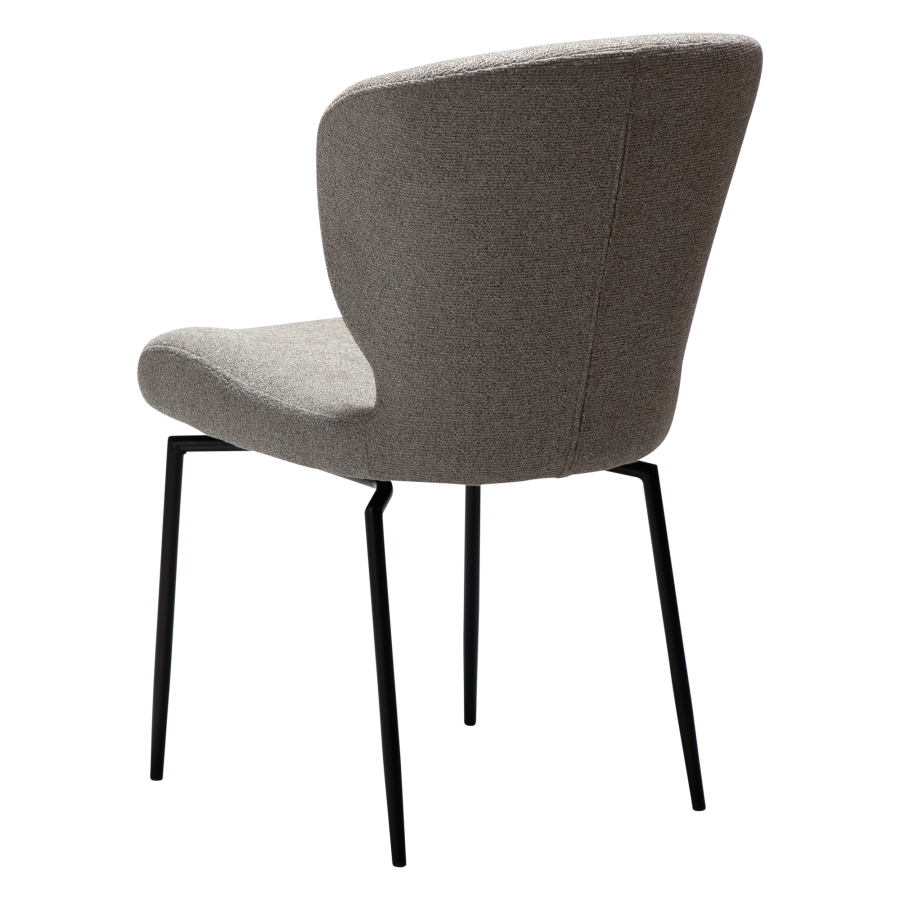 DAN-FORM GLORY Stol Pebble earth bouclé stof med sorte drejelige ben