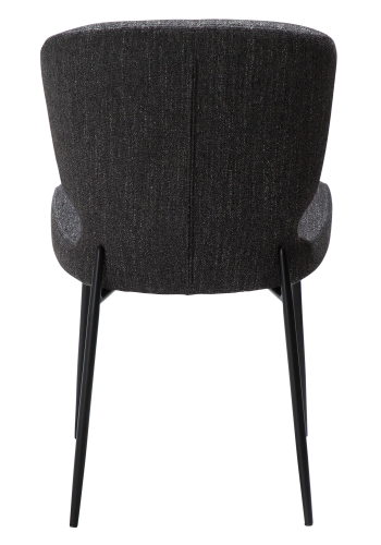 DAN-FORM GLORY Stol Ravn sort bouclé stof med sorte metalben