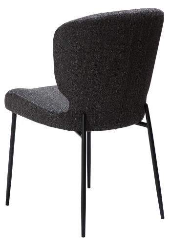 DAN-FORM GLORY Stol Ravn sort bouclé stof med sorte metalben