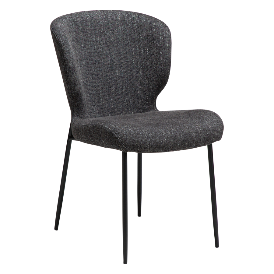 DANFORM Glory spisebordsstol - Raven sort boucléstof og sort stl