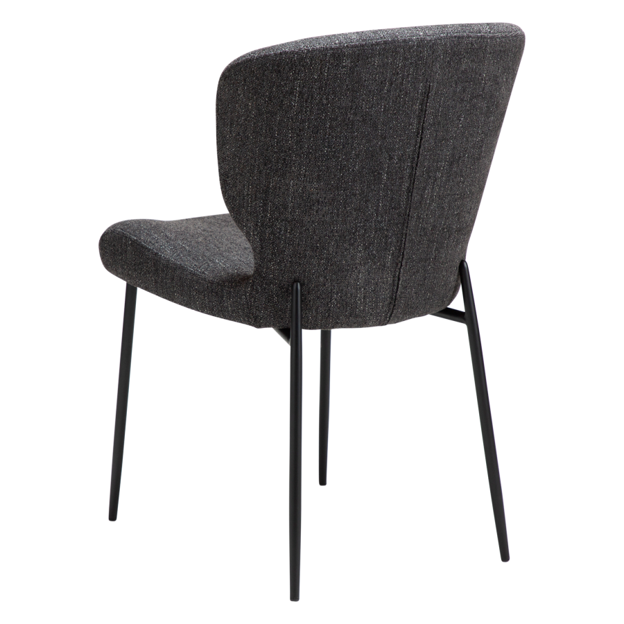 DANFORM Glory spisebordsstol - Raven sort boucléstof og sort stl