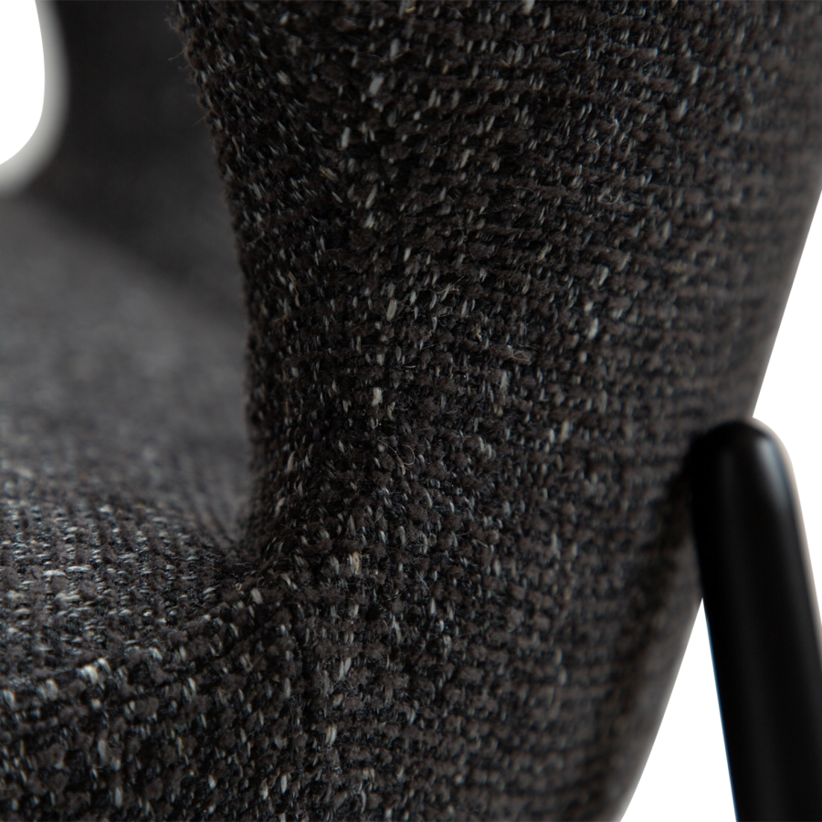 DANFORM Glory spisebordsstol - Raven sort boucléstof og sort stl