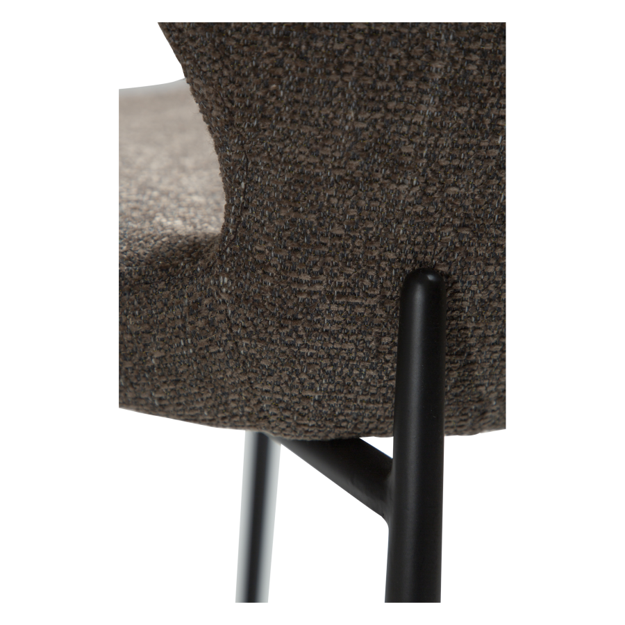 DAN-FORM GLORY Bordskammel Major brun boucléstof med sorte metalben