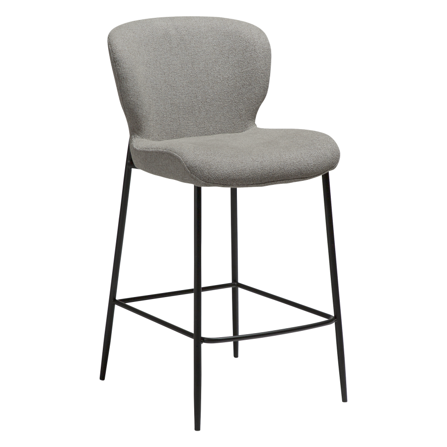 DAN-FORM GLORY Bordskammel Pebble earth bouclé stof med sorte metalben