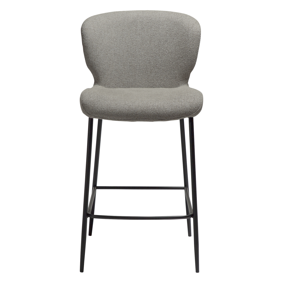 DAN-FORM GLORY Bordskammel Pebble earth bouclé stof med sorte metalben