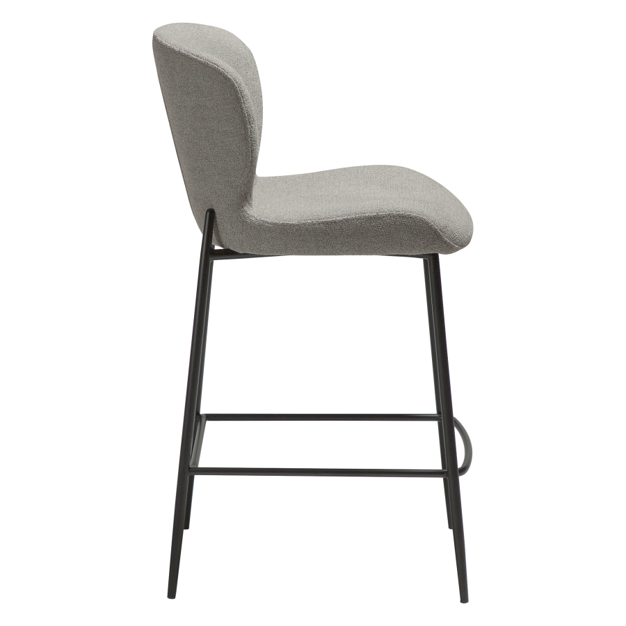 DAN-FORM GLORY Bordskammel Pebble earth bouclé stof med sorte metalben