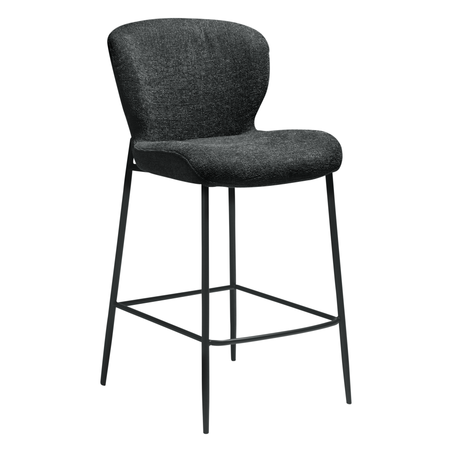 DAN-FORM GLORY Bordskammel Raven sort bouclé stof med sorte ben