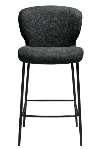 DAN-FORM GLORY Bordskammel Raven sort bouclé stof med sorte ben