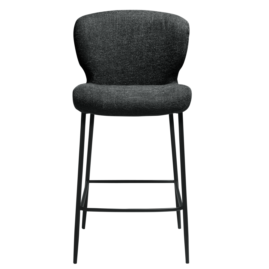 DAN-FORM GLORY Bordskammel Raven sort bouclé stof med sorte ben