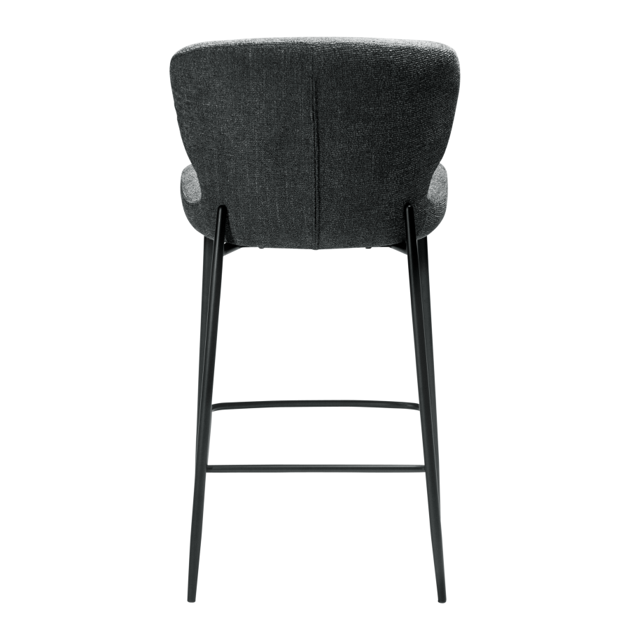 DAN-FORM GLORY Bordskammel Raven sort bouclé stof med sorte ben