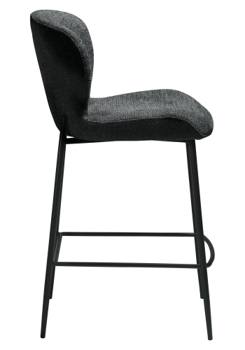 DAN-FORM GLORY Bordskammel Raven sort bouclé stof med sorte ben