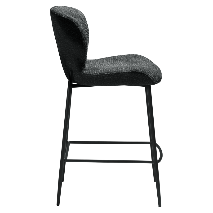 DAN-FORM GLORY Bordskammel Raven sort bouclé stof med sorte ben