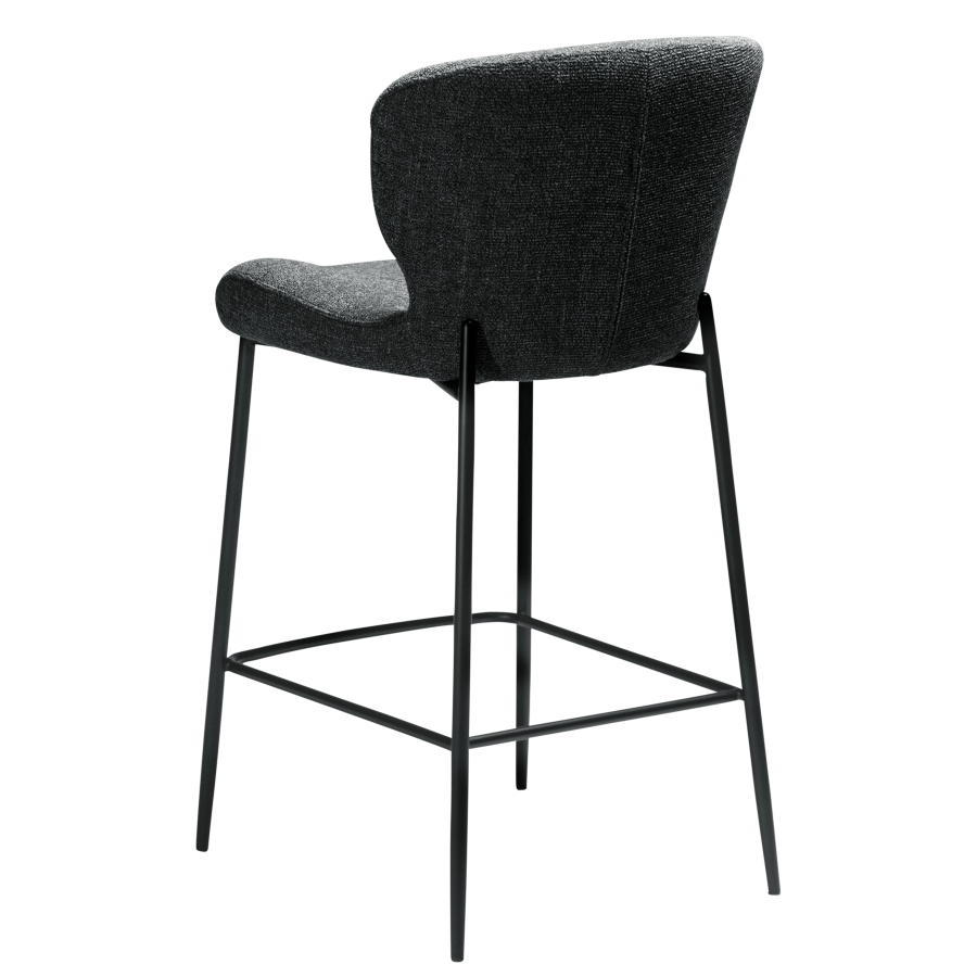 DAN-FORM GLORY Bordskammel Raven sort bouclé stof med sorte ben