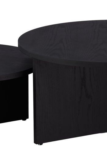 VENTURE DESIGN Saltö sofabord, rund - sort MDF med finér (st med 2)