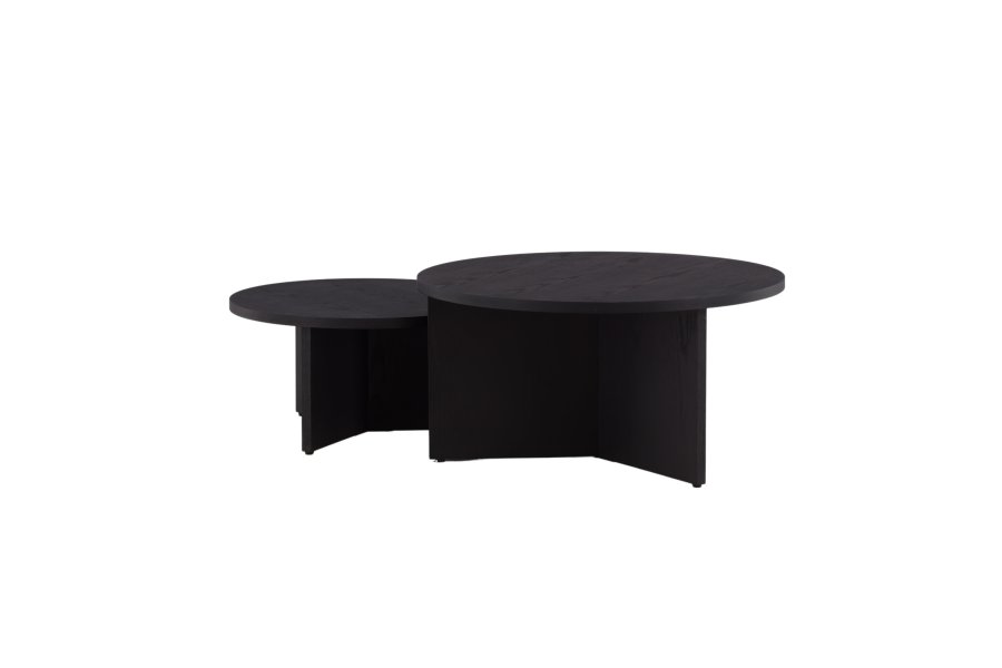VENTURE DESIGN Saltö sofabord, rund - sort MDF med finér (st med 2)