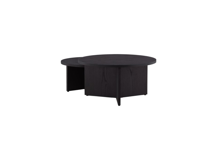 VENTURE DESIGN Saltö sofabord, rund - sort MDF med finér (st med 2)