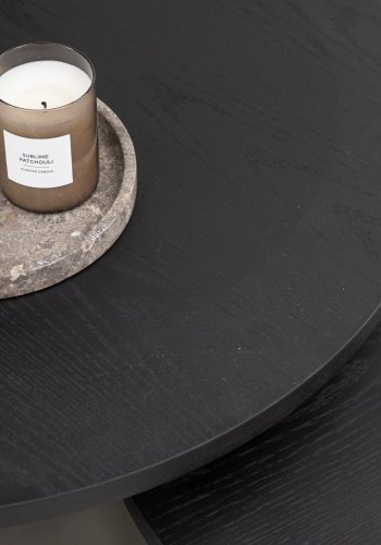 VENTURE DESIGN Saltö sofabord, rund - sort MDF med finér (st med 2)