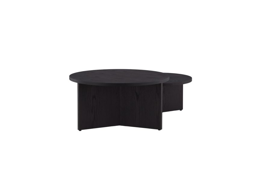 VENTURE DESIGN Saltö sofabord, rund - sort MDF med finér (st med 2)