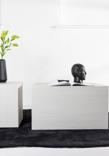 VENTURE DESIGN York sofabord - hvidvasket MDF med 3D-papir (st med 2)