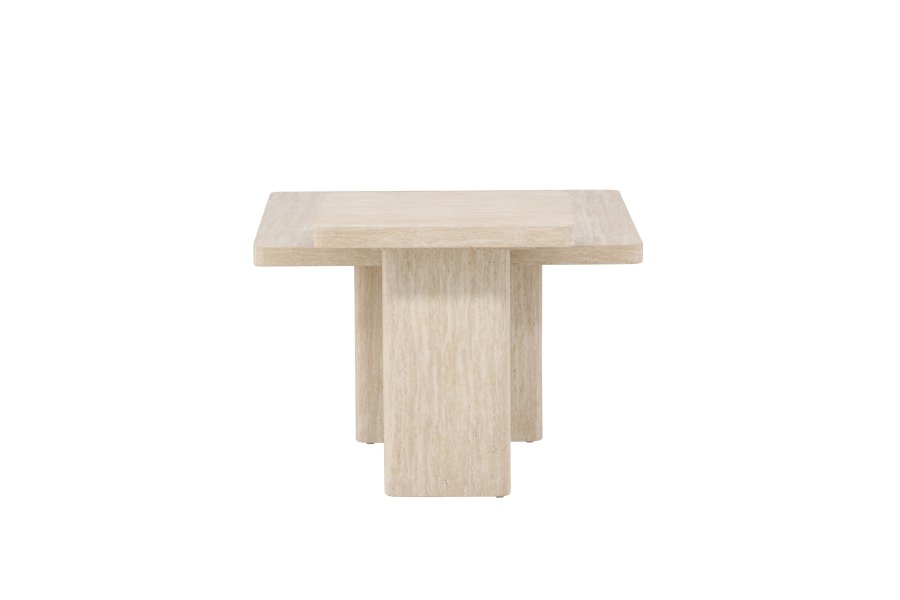 VENTURE HOME Qvart sofabord 80x80x46 cm + 50x50x56 cm - Travertinlook