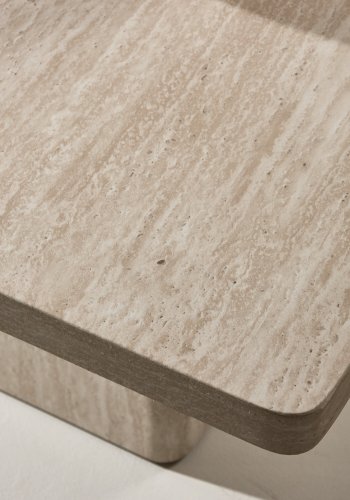 VENTURE HOME Qvart sofabord 80x80x46 cm + 50x50x56 cm - Travertinlook