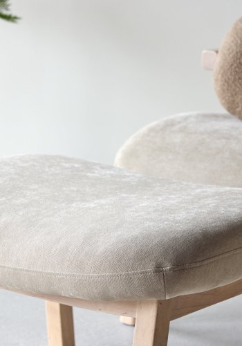 VENTURE HOME Rile Lnestol + Fodskammel - Hvidvasket/Beige